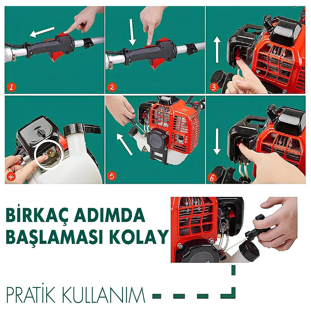 Yan Tipi Benzinli Ot Çalı Çim Biçme Tırpanı