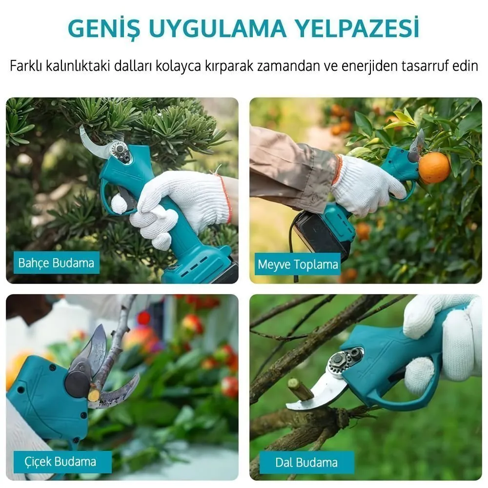 Akülü Teleskopik 4lü Set Dal Budama Seti