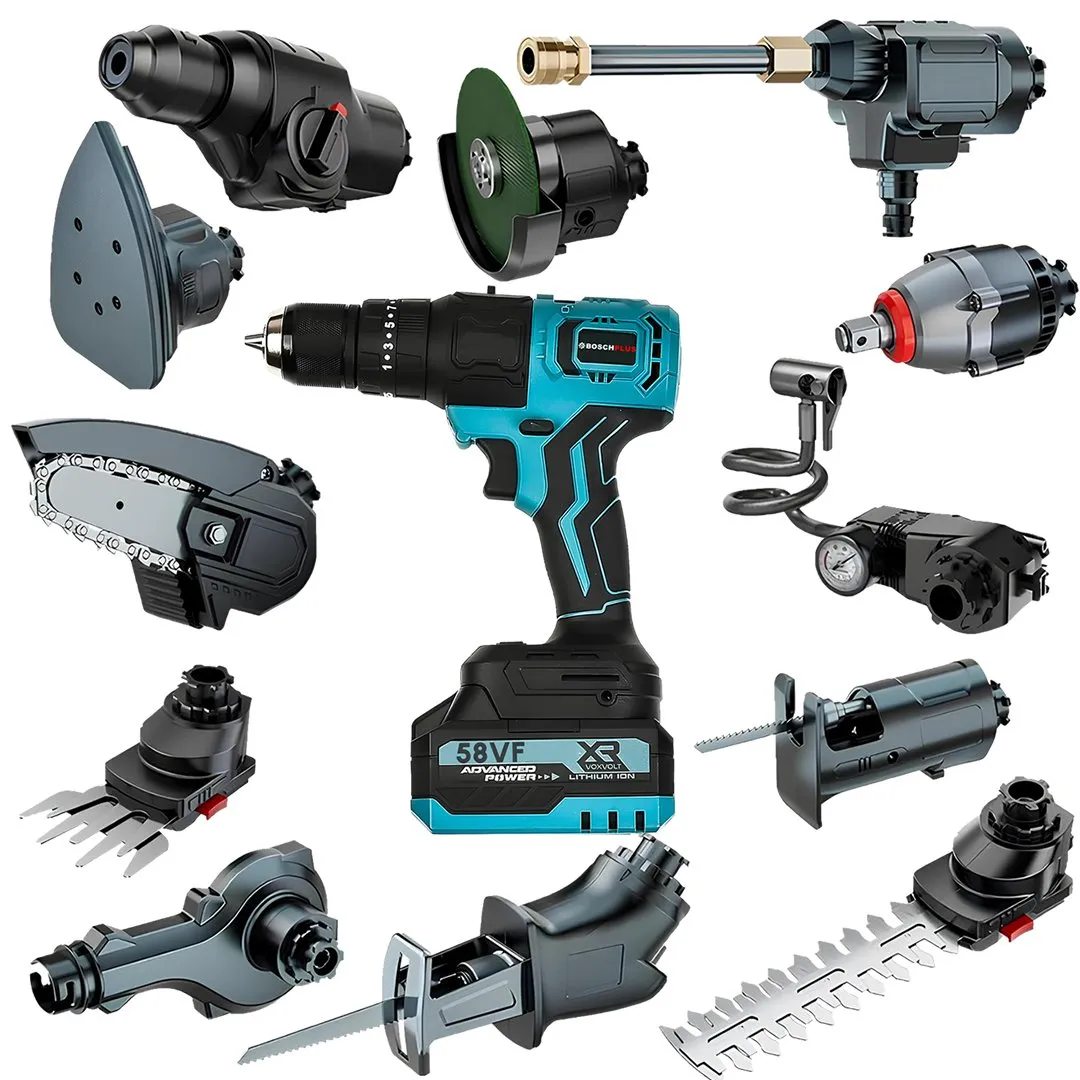 Akülü Kömürsüz 13 Başlıklı Multi Makina Seti 58Vf Çok Amaçlı Başlıklı