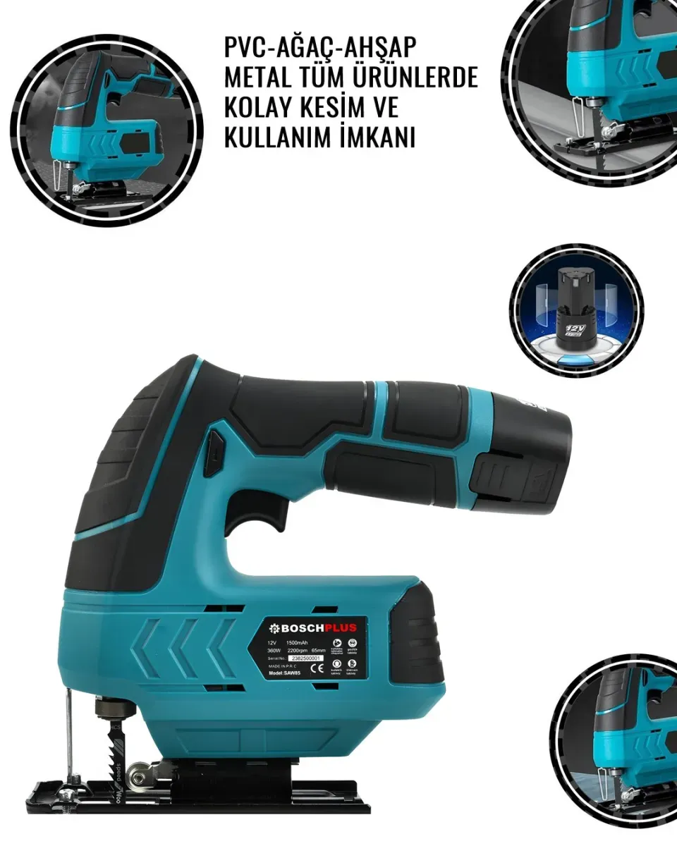 Şarjlı Dekupaj Testere Armut Batarya Tipli