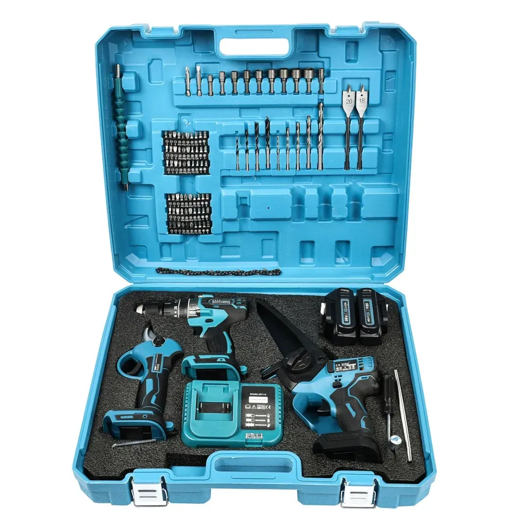 Akülü 3lü Bahçe Seti Dal Budama, Bağ Makası ve Vidalama