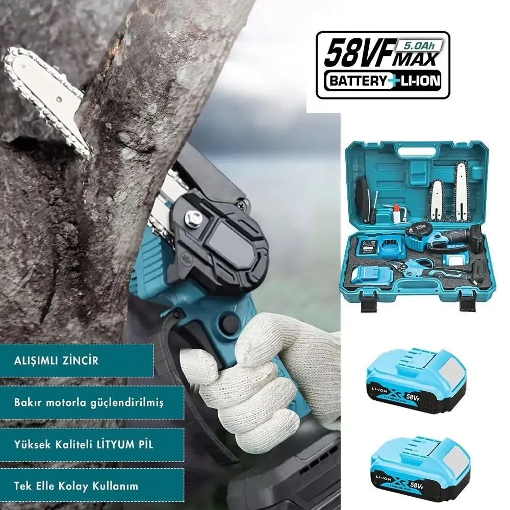 Akülü Makaslı Dal Budama  ve Testere 2Li Set